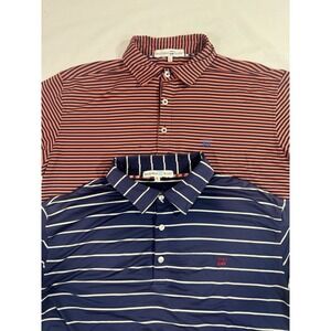 Bundle Of Two Bald Head Blues Polo Shirt Mens Size L Golf Performance Striped